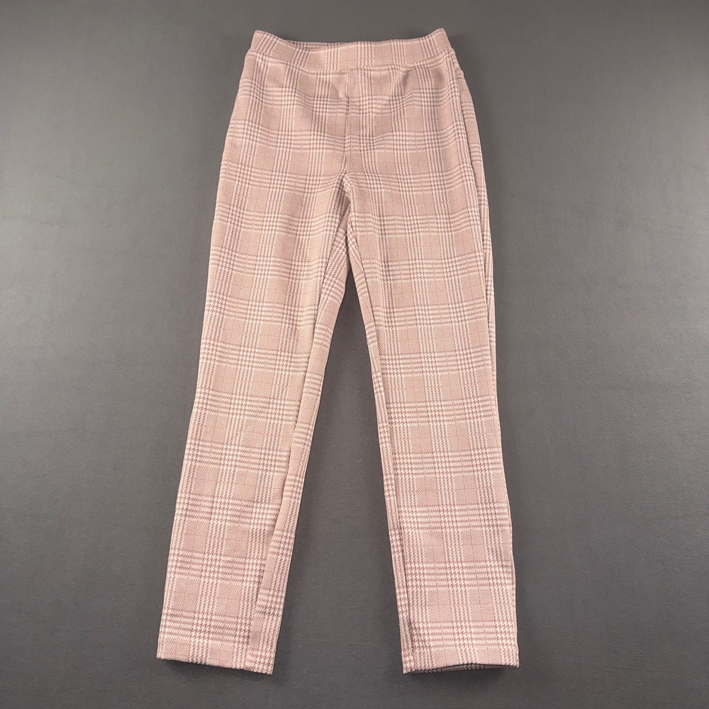 Halara Pink Glen Plaid High Waisted Pull On Straight Leg Pants Women Size XS